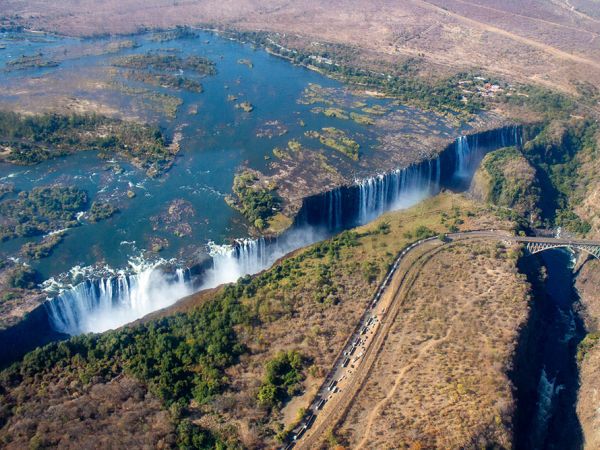 Aerial view of Victoria Falls