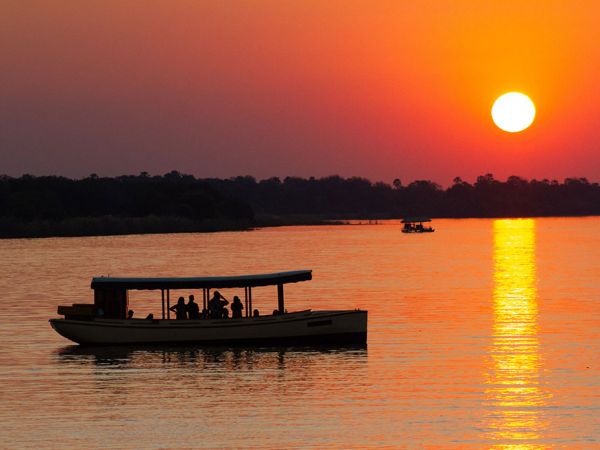 Sunset cruise on the Zambezi river