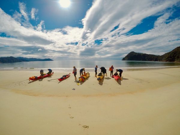 Getting ready to kayak Arawoa